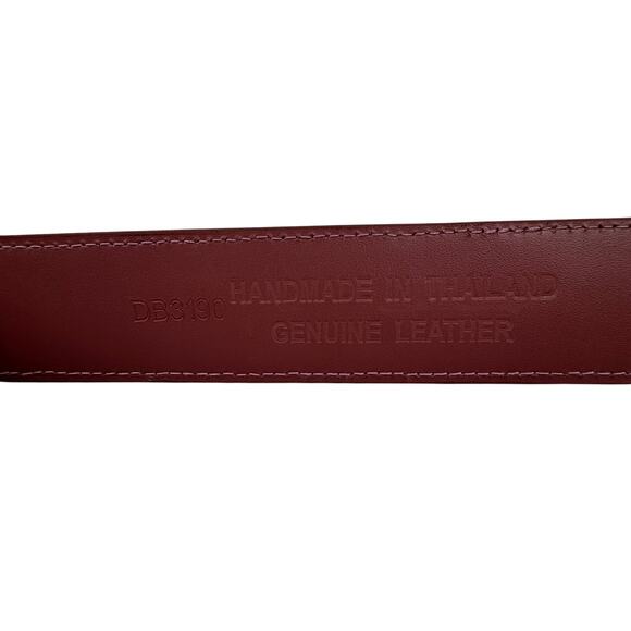 Druh Cognac Pebbled Full Grain Leather Adjustable Golf Belt Silver Buckle Men's - Picture 8 of 9